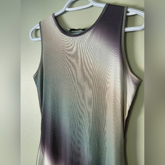​🌌 Dreamy Whimsigoth Ombré Bodycon Maxi Dress *NEW* Green Grey Purple Size Med - Picture 4 of 11